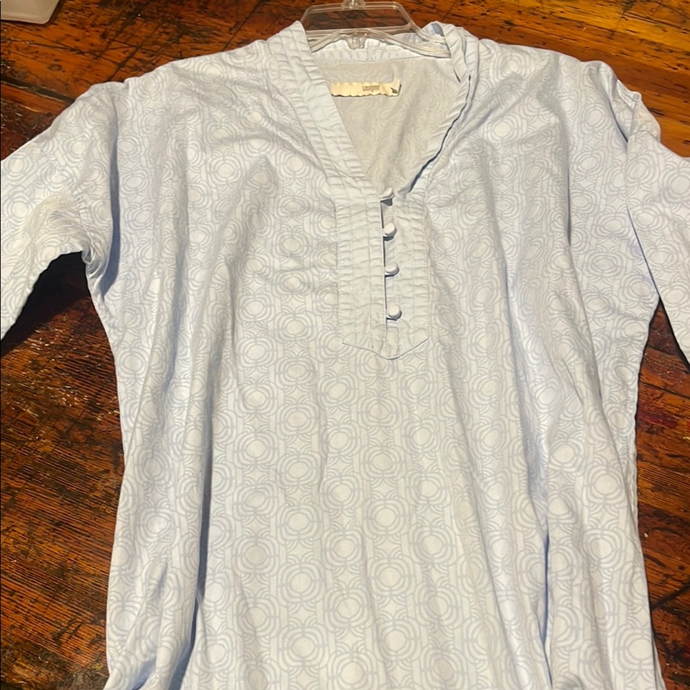 Vintage I.Magnin Powder Blue Long Sleeve Women's Caftan Dress